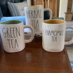 Three Rae Dunn Tea Themed Mugs